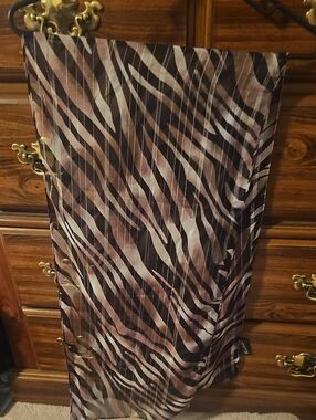 Brown and Black Zebra Print Lightweight Scarf